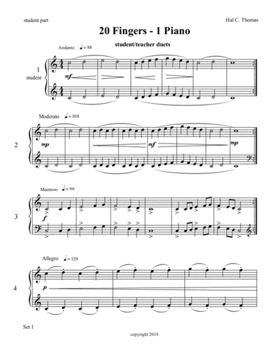 Bupkis for one piano, four hands - set one - student part
