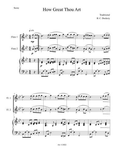 How Great Thou Art (Flute Duet with Piano Accompaniment) (arr. B. C. Dockery)