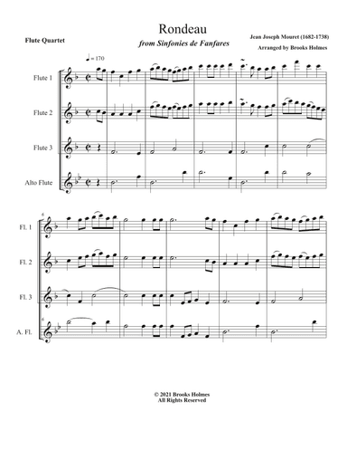 Rondeau "Theme from Masterpiece Theater" for Flute Quartet (arr. Brooks Holmes)