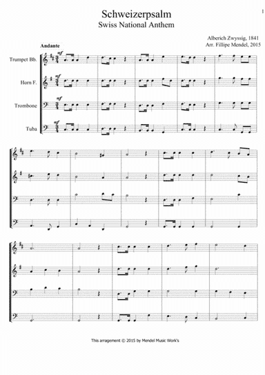 Swiss National Anthem (arr. Fillipe Mendel)