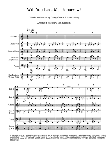 Will You Love Me Tomorrow (will You Still Love Me Tomorrow) (arr. Henry Von Ruprecht)