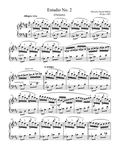 Piano Etudes No. 2 Ostinato by Oliver Payán