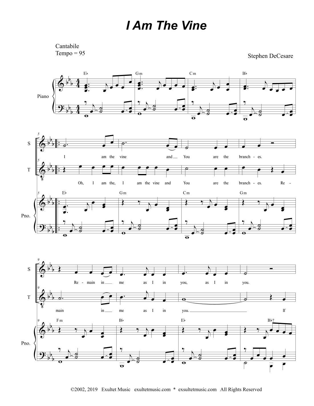 I Am The Vine (Duet for Soprano and Tenor solo)