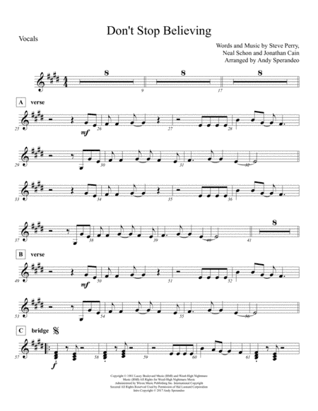 Don't Stop Believin' (arr. Andy sperandeo)