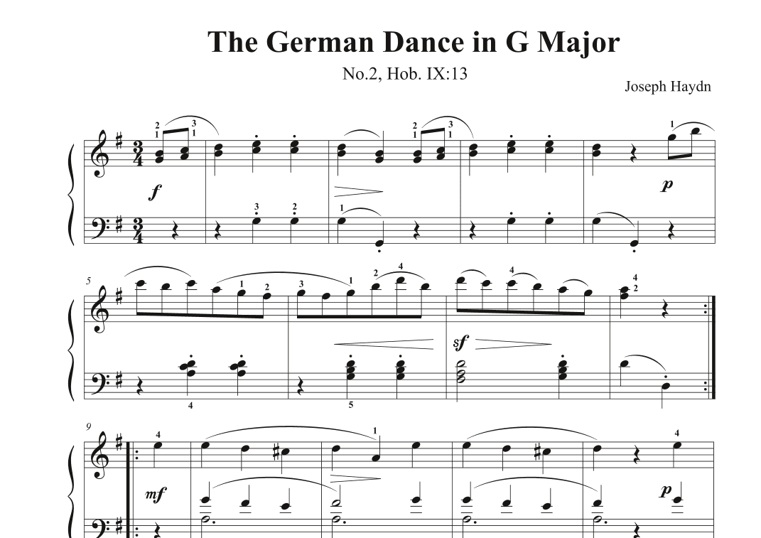 The German Dance in G Major (arr. Avgusta Udartseva)