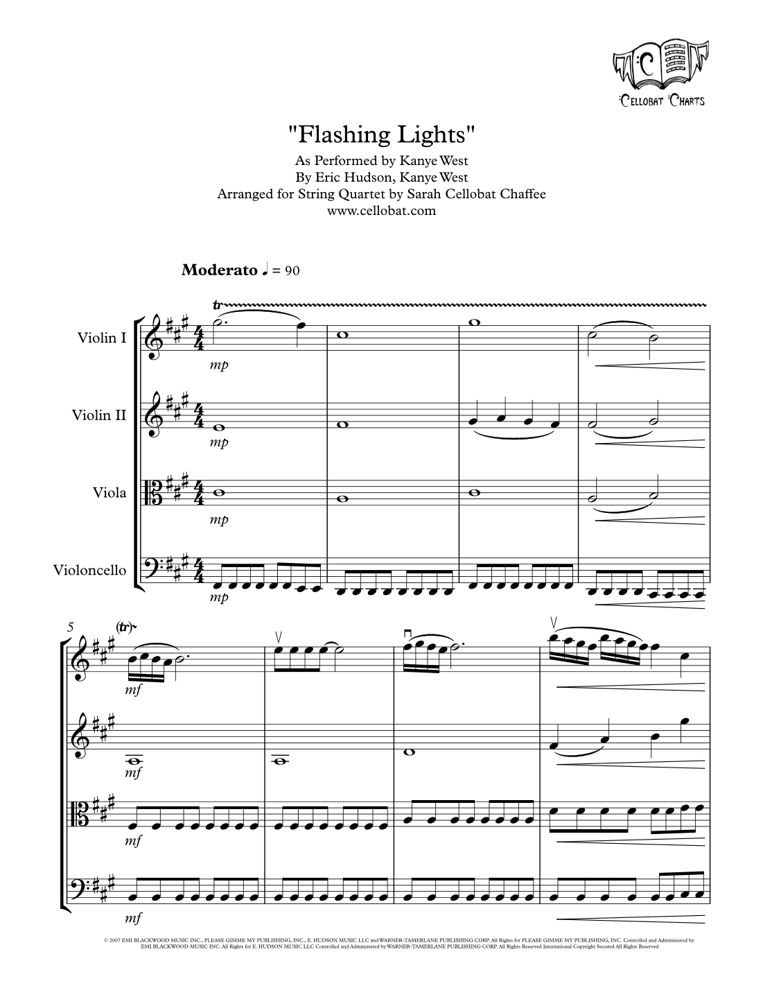 Flashing Lights (arr. Sarah Cellobat Chaffee)