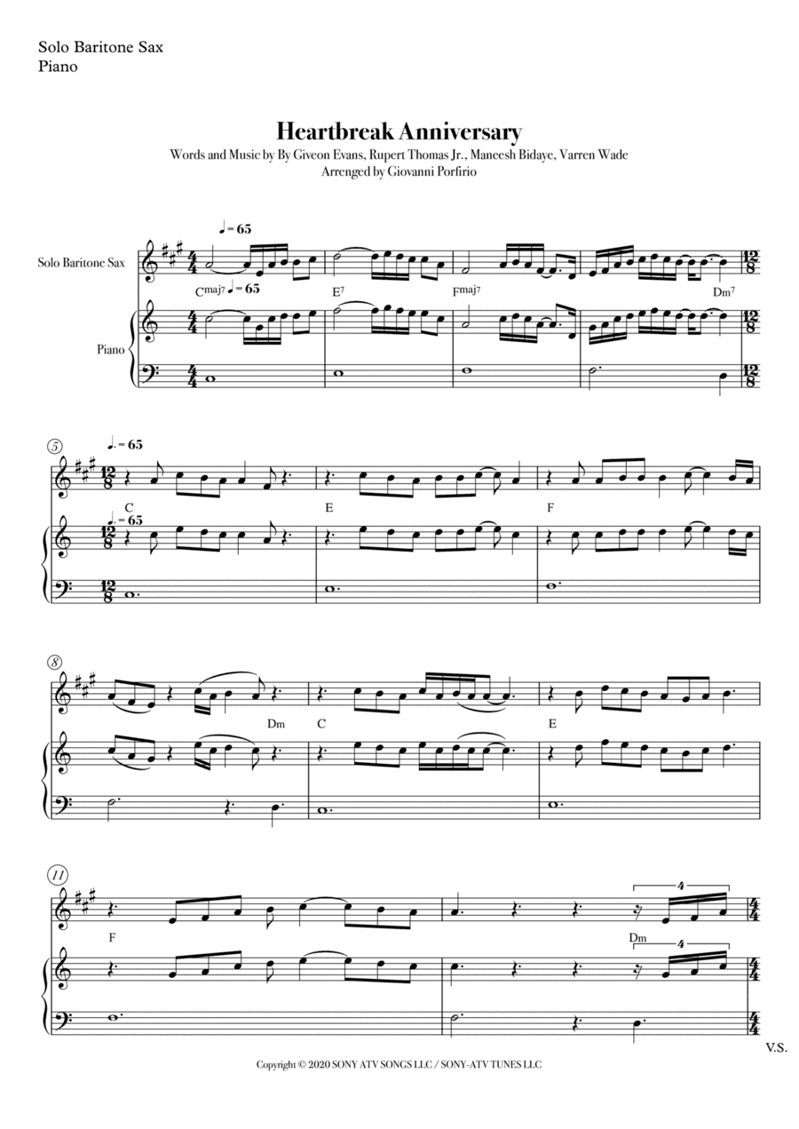 Heartbreak Anniversary (arr. Giovanni Porfirio)