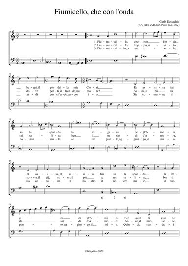 Fiumicello che con l'onda (arr. Early Music Scores)