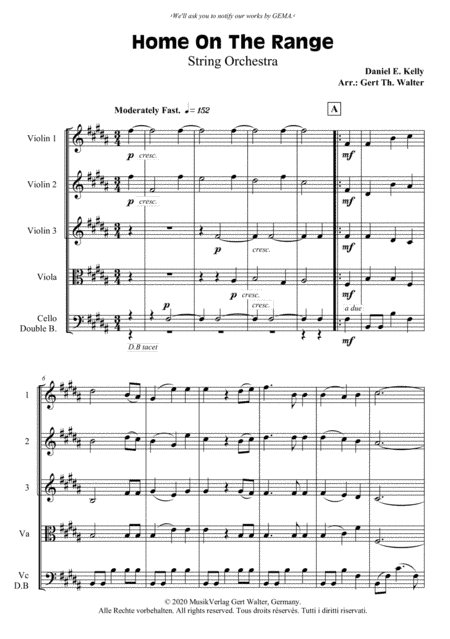 Home On The Range (arr. Gert Th. Walter)