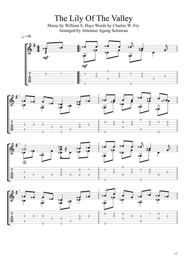 The Lily Of The Valley (Solo Guitar Tablature) (arr. Antonius Agung Setiawan)