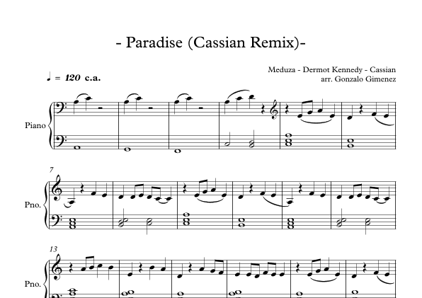 Paradise (arr. Gonzalo Gimenez)