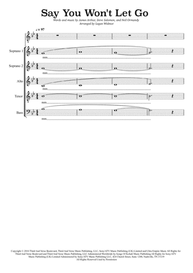 Say You Won't Let Go (arr. Logan Widmor)