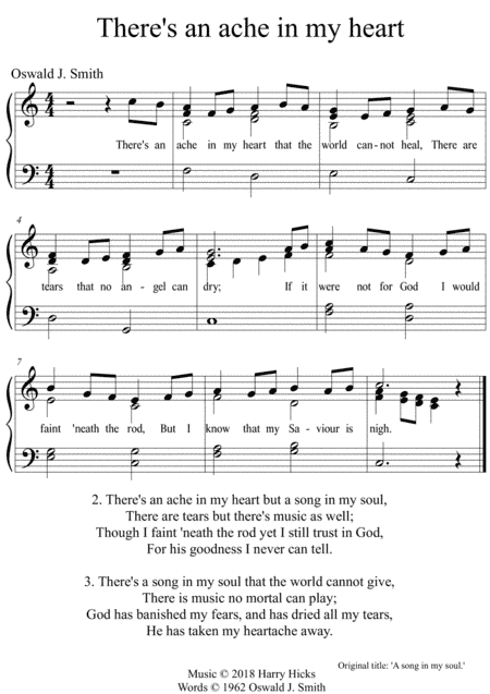 There's an ache in my heart. A new tune to a wonderful Oswald Smith poem.