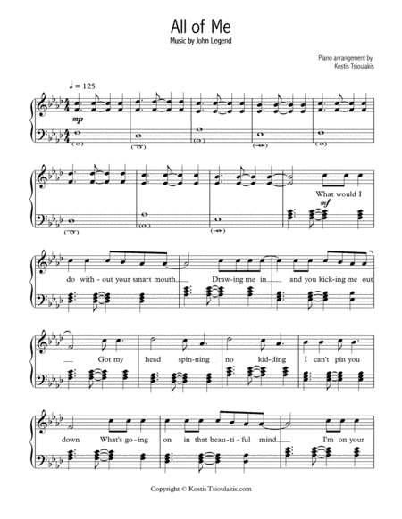 All Of Me (arr. Kostis Tsioulakis)