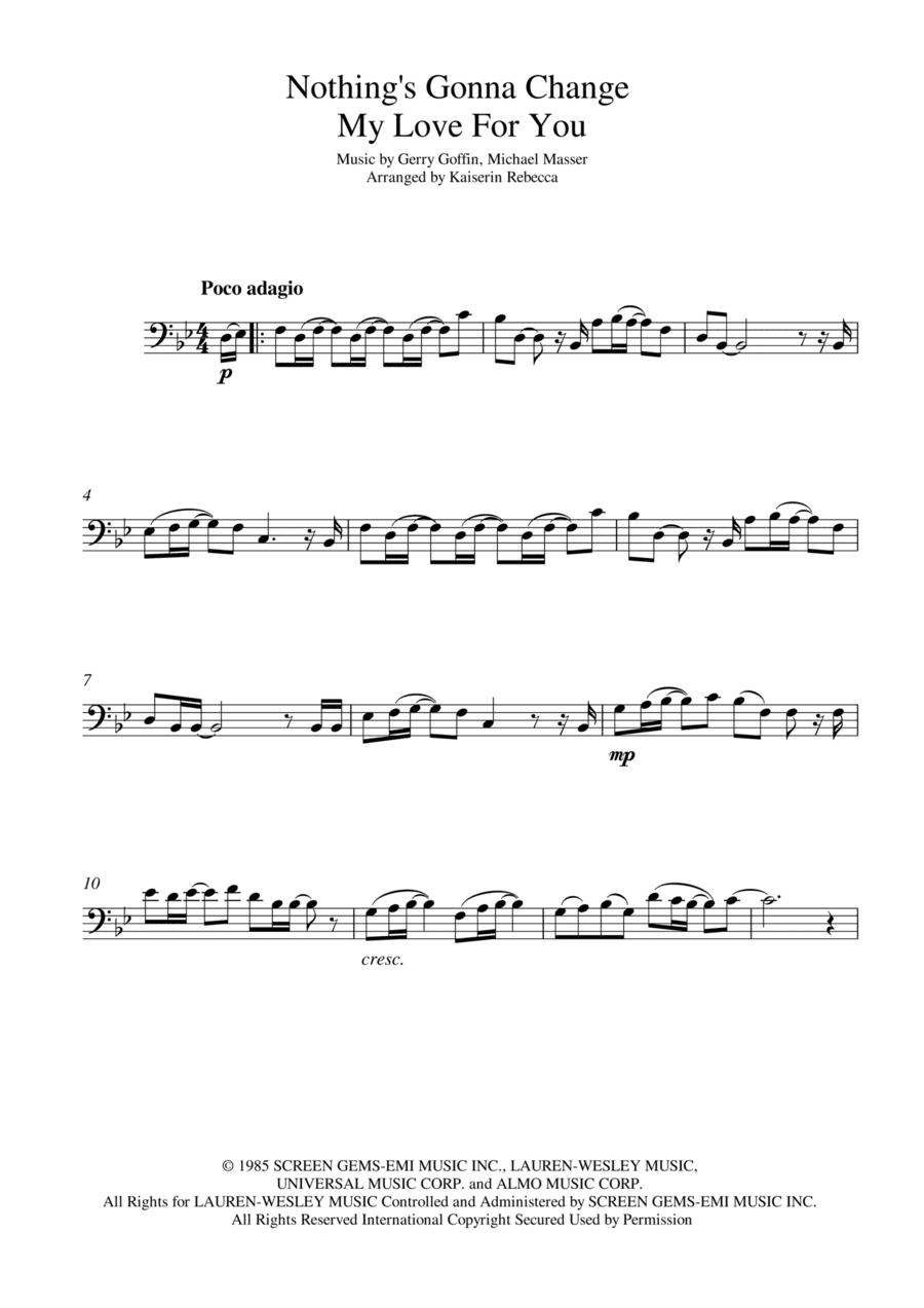 Nothing's Gonna Change My Love For You (arr. Kaiserin Rebecca)