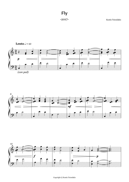 Fly, from the piano book MOODS