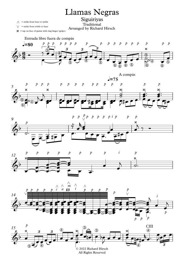 Llamas Negras Siguiriyas (arr. Richard Hirsch)