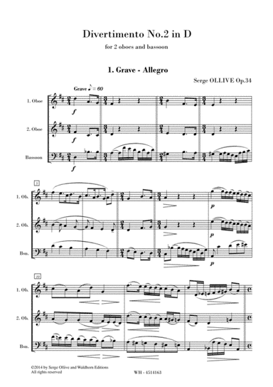 DIVERTIMENTO No.2 in D, OP. 34