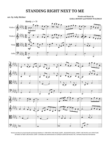 Standing Right Next To Me (arr. Arby Richter)