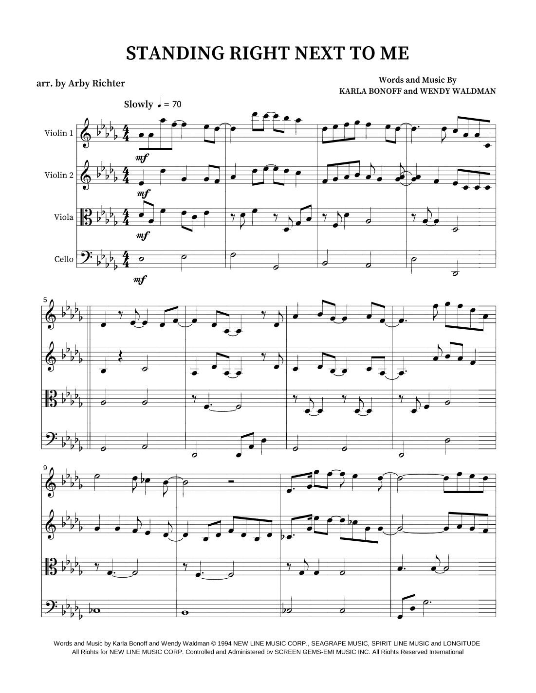 Standing Right Next To Me (arr. Arby Richter)