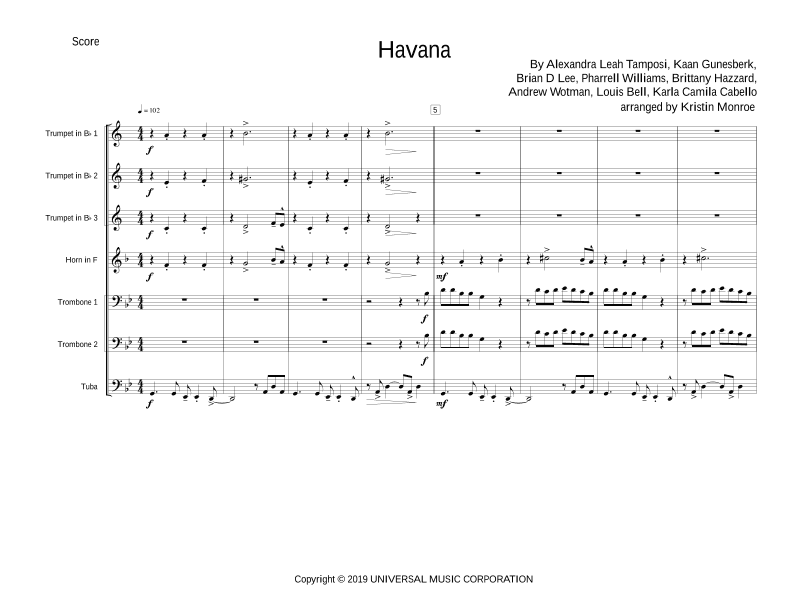 Havana (original) (arr. Kristin Monroe)