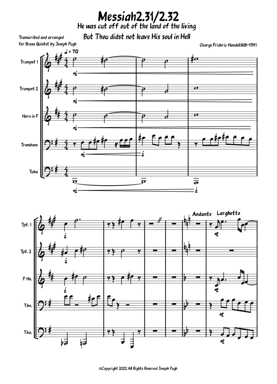 Messiah 2.31and 2.32 (arr. Joseph Pugh)