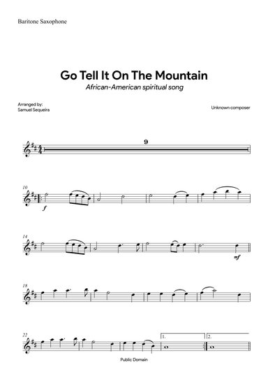 Go Tell It on the Mountain - with orchestral play along (arr. Samuel Sequeira)