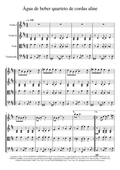 Água De Beber (water To Drink) (arr. Aline Pascutti)