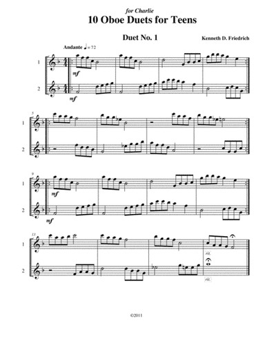 10 Oboe Duets for Teens