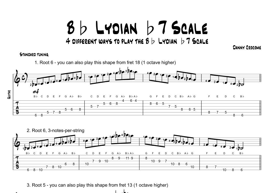 Bb Lydian b7 Scale (4 Ways to Play)