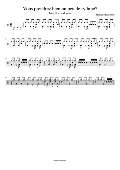 Vous prendrez bien un peu de rythme? Menu 18 complet et bass track with drums 3 tempi