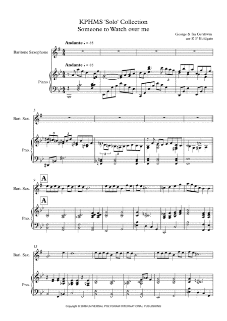 Someone To Watch Over Me (arr. Kevin P Holdgate)