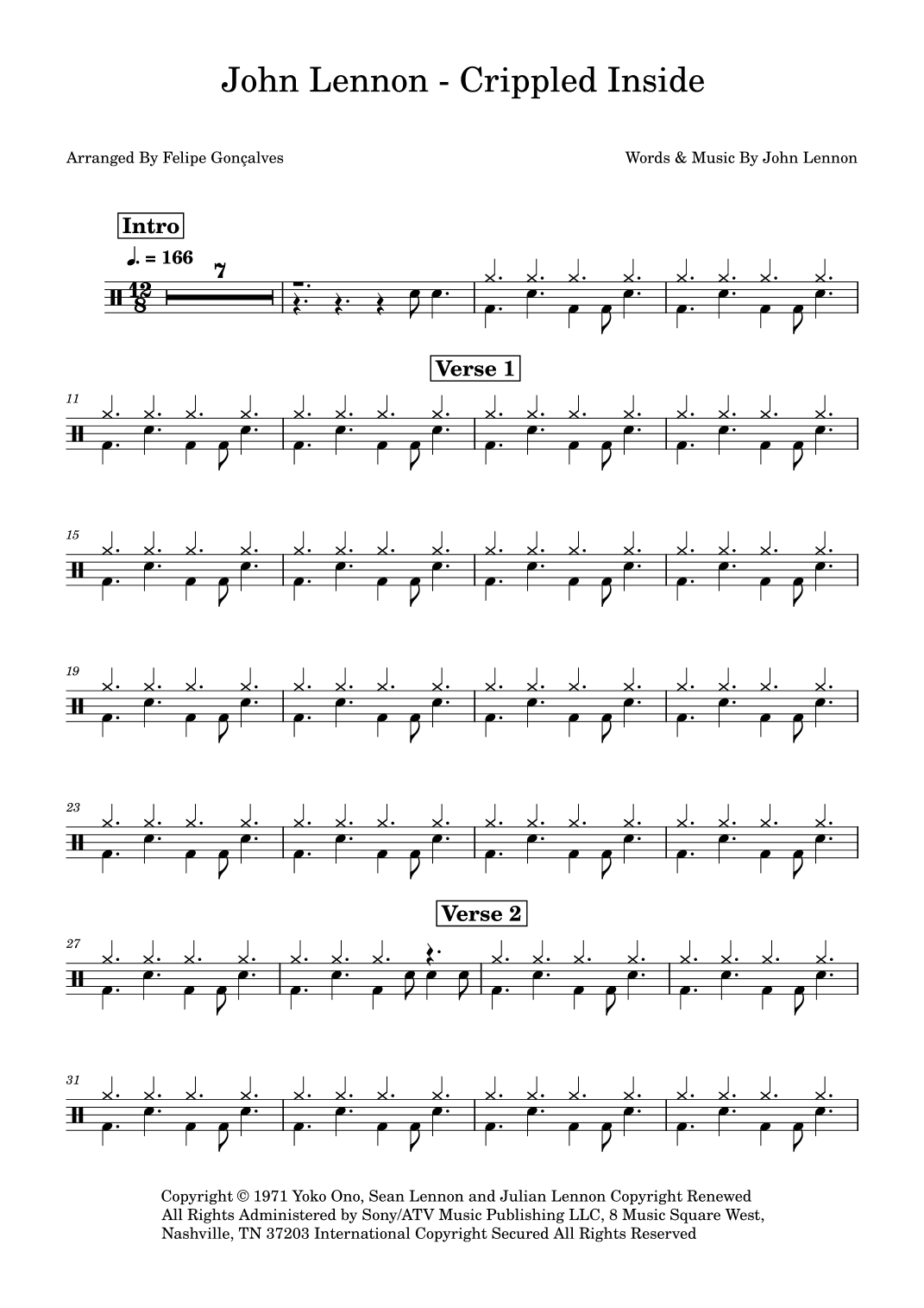 Crippled Inside (arr. Felipe Gonçalves)