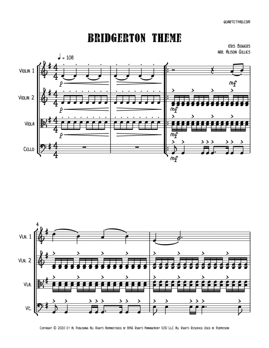 Bridgerton Theme (arr. Alison Gillies)