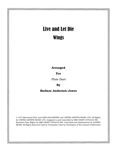 Live And Let Die (arr. Barbara Anderson-Jones)