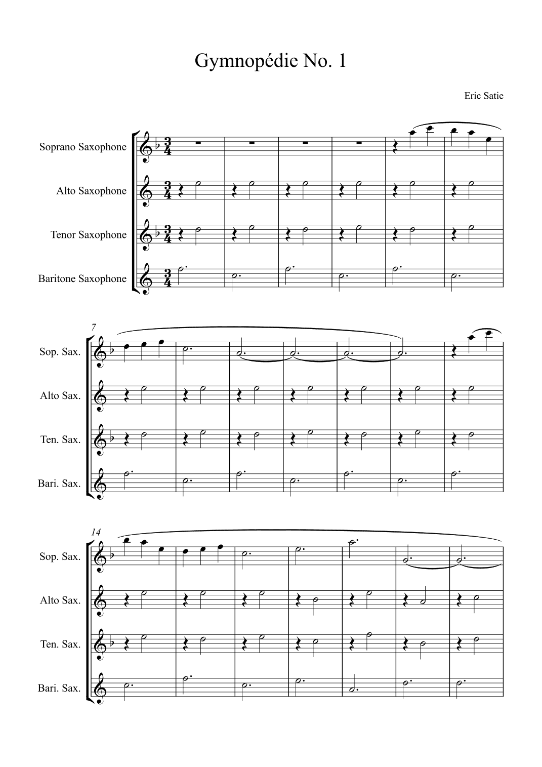 Gymnopédie No. 1 (arr. Alex Nunes Rodrigues)