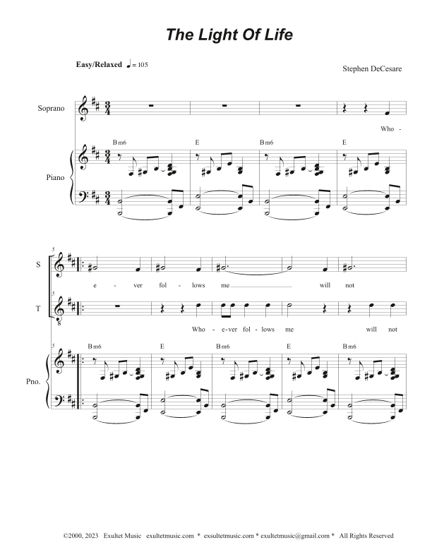 The Light Of Life (2-part choir - (Soprano and Tenor)