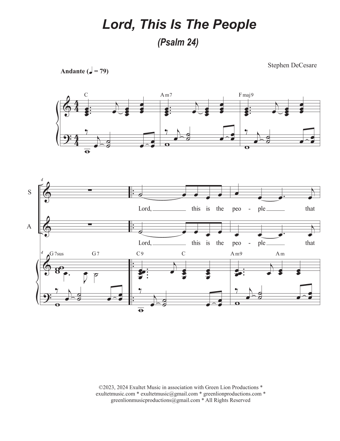 Lord, This Is The People (Psalm 24) (Vocal Trio - (SAB)