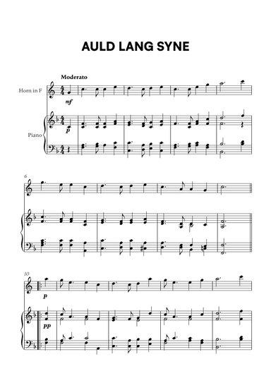 Auld Lang Syne (for French Horn and Piano) (arr. Cadenza Editions)