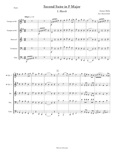 March from Second Suite for Military Band in F Major (arr. Kevin L. Fails)