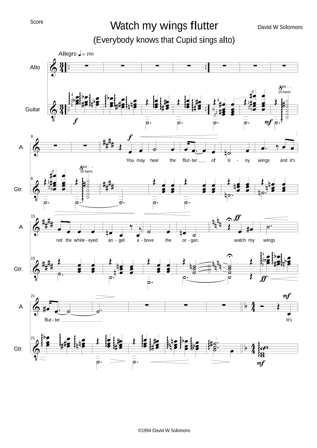 Epithalamium - Watch my wings flutter - Cupid sings alto