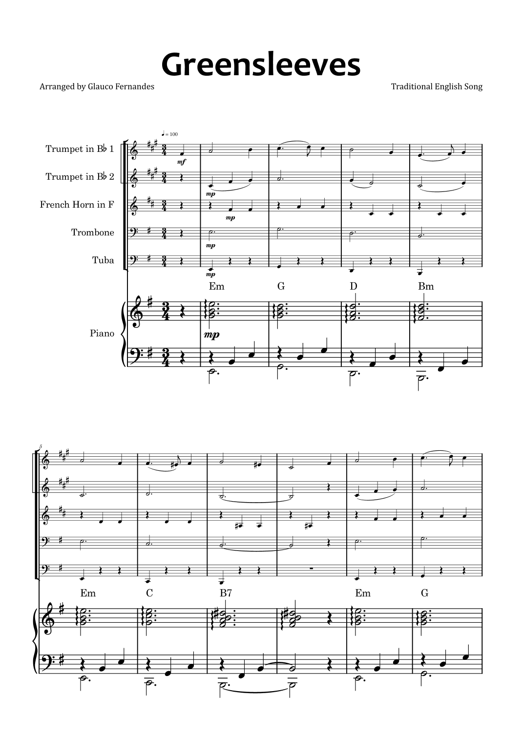 Greensleeves (arr. Glauco Fernandes)