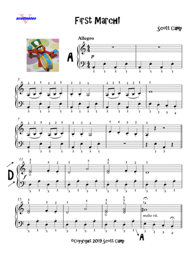 First March! (Solo for First Year Piano)