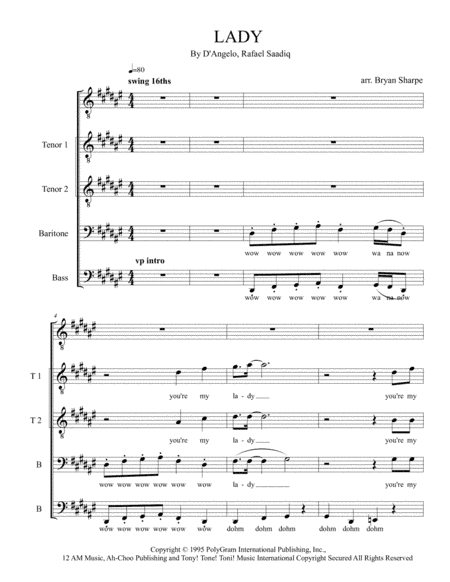 Lady (arr. Bryan Sharpe)