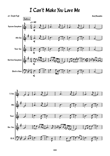 I Can't Make You Love Me (arr. Joseph Pugh)