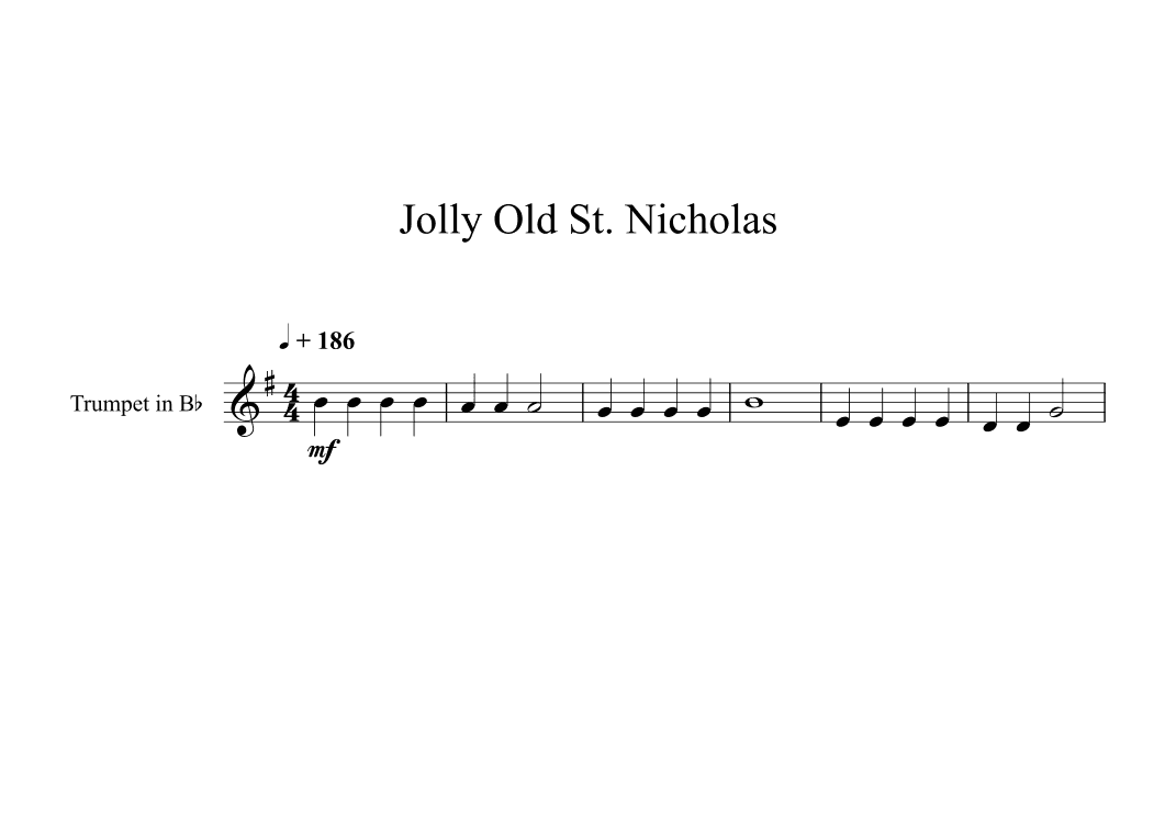 Jolly Old St. Nicholas (Trumpet) (arr. Digital Book Music)