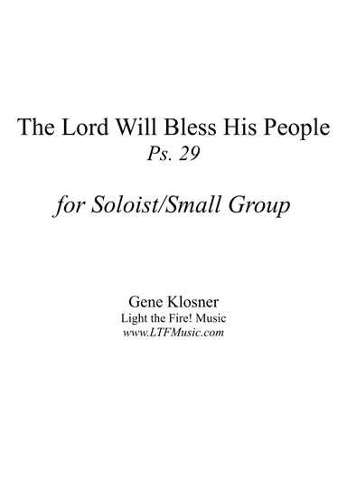 The Lord Will Bless His People (Ps. 29) [Soloist/Small Group]