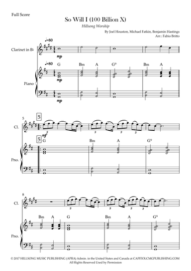 So Will I (100 Billion X) (arr. Fabio Britto)
