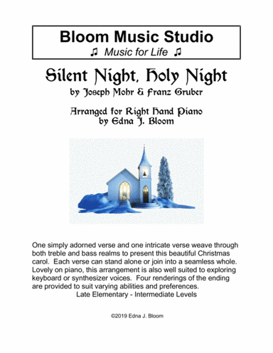 Silent Night for Right Hand Alone (arr. Edna J. Bloom)