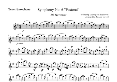 Symphony No. 6 5th Movement (arr. Zachary Corbett)